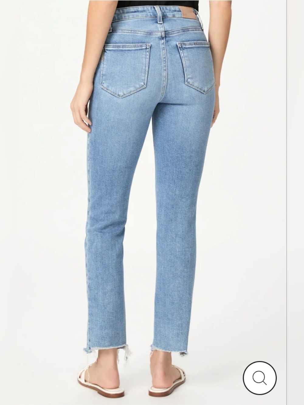 PAIGE Cindy High Rise Raw Hem Jeans Light Wash 32 - Picture 3 of 12